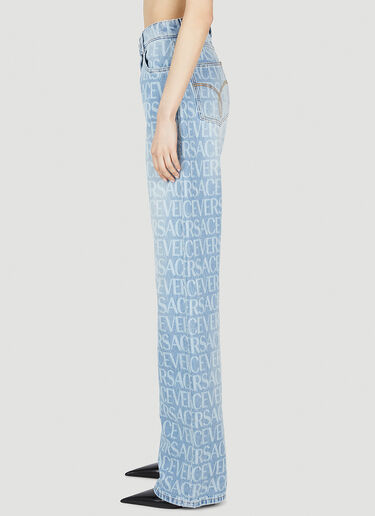 Versace Monogram Straight-Leg Jeans Blue vrs0251017