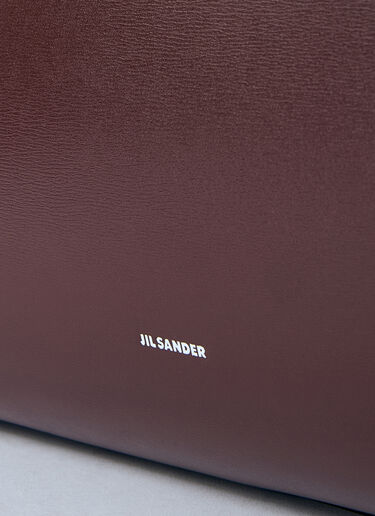 Jil Sander 皮革弧形单肩包  棕色 jil0259015