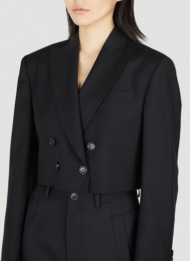 Gucci Cropped Double Breasted Blazer Black guc0252049
