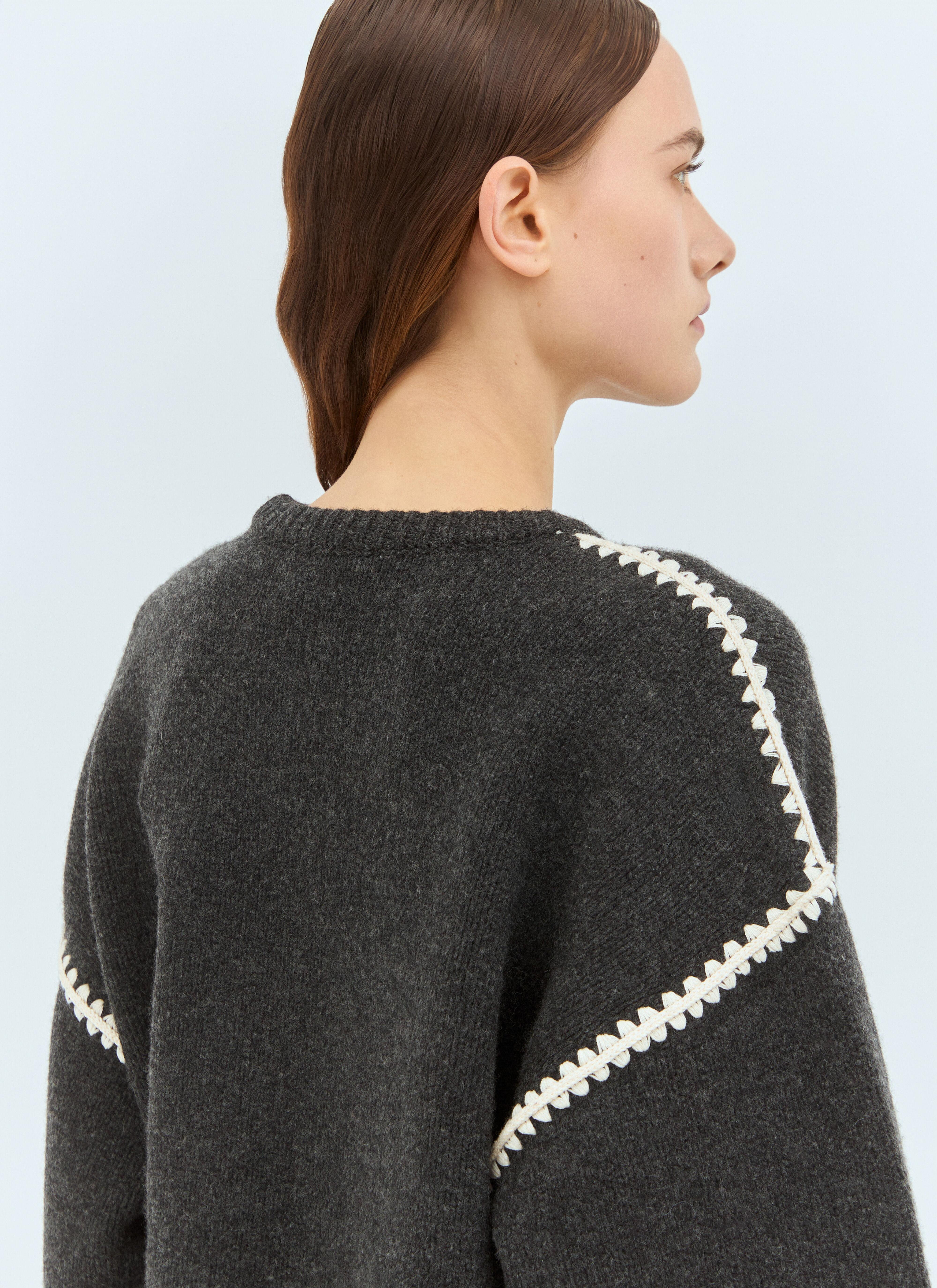 TOTEME Embroidered Wool Cashmere Sweater in Grey für Damen | LN-CC®