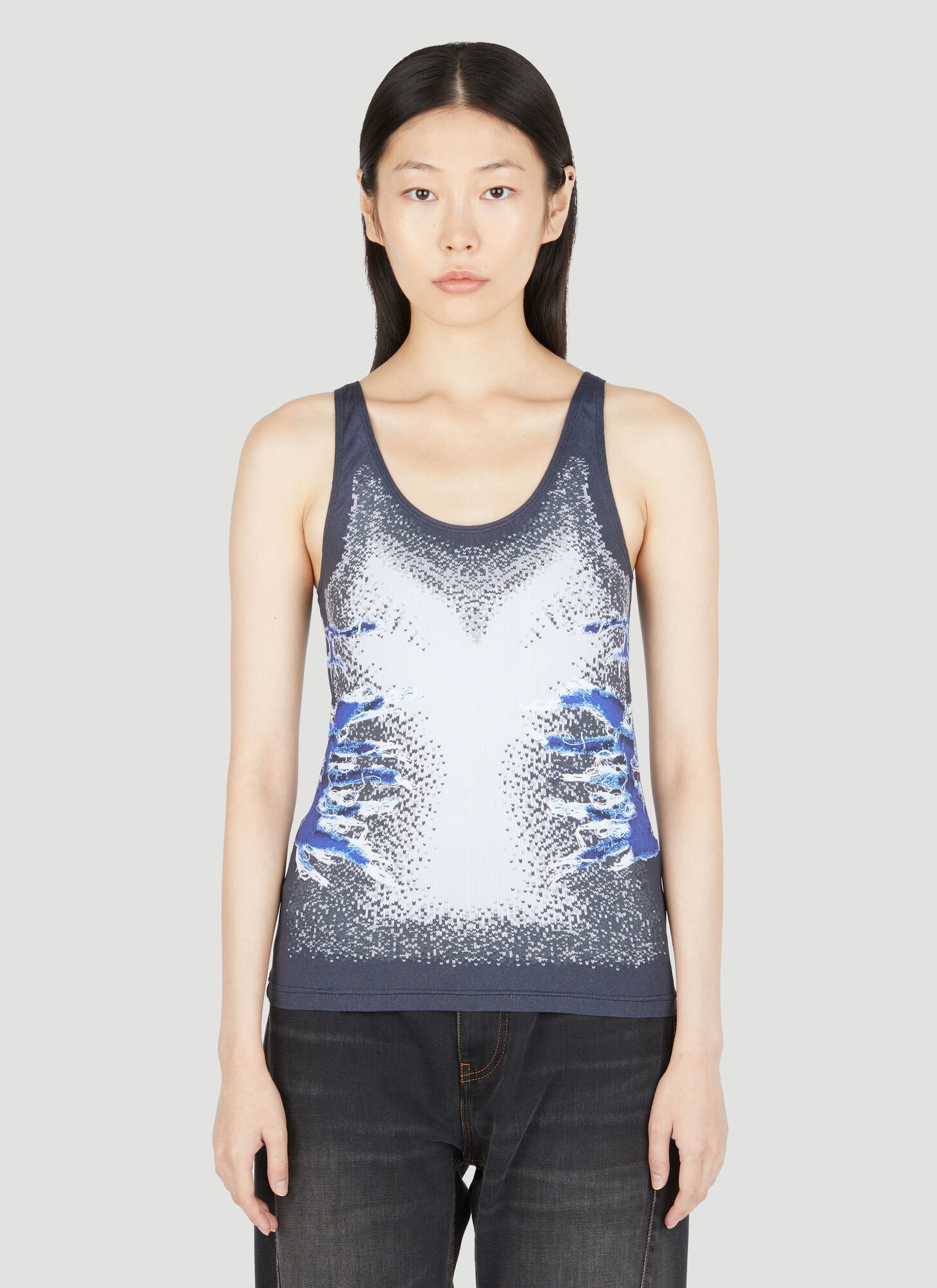 Y/project Whisker Print Tank Top In Grey