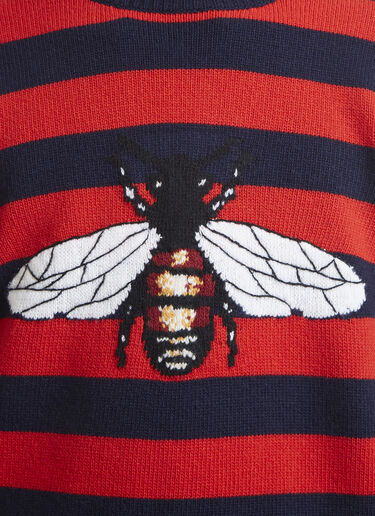 Gucci Bee Embroidered Wool Knitted Sweater NAVY guc0131071