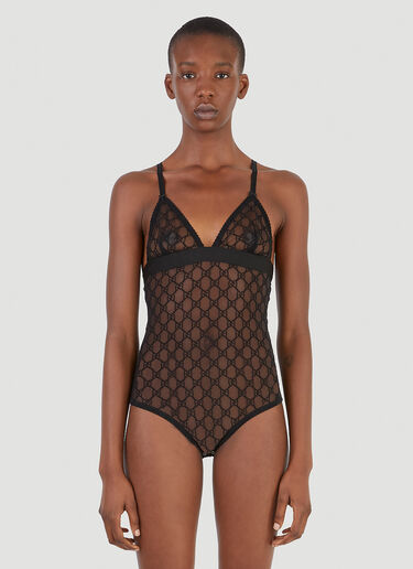 Gucci GG Supreme Tulle Bodysuit Black guc0245063