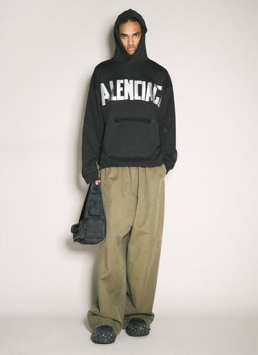 Tape Hooded Sweatshirt Balenciaga Tape Hooded Sweatshirt Black bal0158010