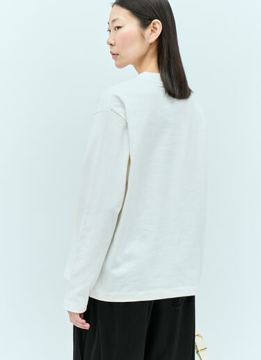 Jil Sander 徽标印花长袖 T 恤 白色 jil0255020