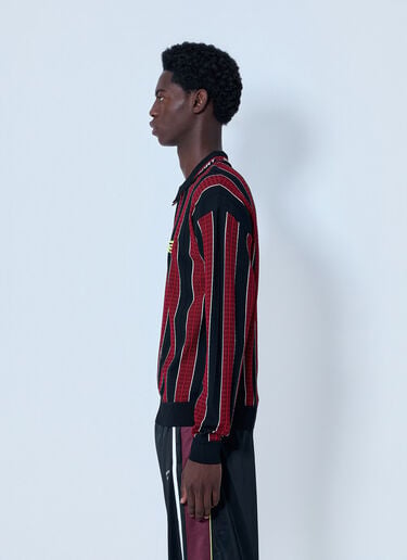 Martine Rose Striped Polo Sweatshirt Red mtr0164017