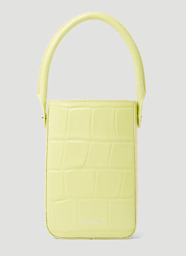 BY FAR Note Apple Croc Embossed Handbag Yellow byf0252016