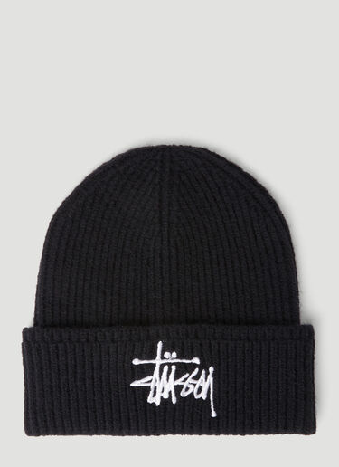 Stüssy 로고 자수 비니 햇 블랙 sts0151026