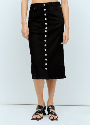 Courrèges マルチフレックスデニムミディスカート  ブラック cou0255007