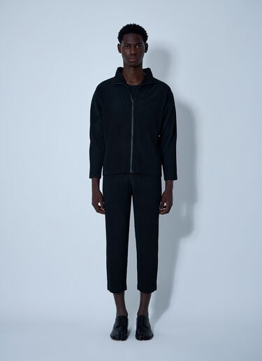 Homme Plissé Issey Miyake Pleated Zip-Up Jacket Black hmp0161014