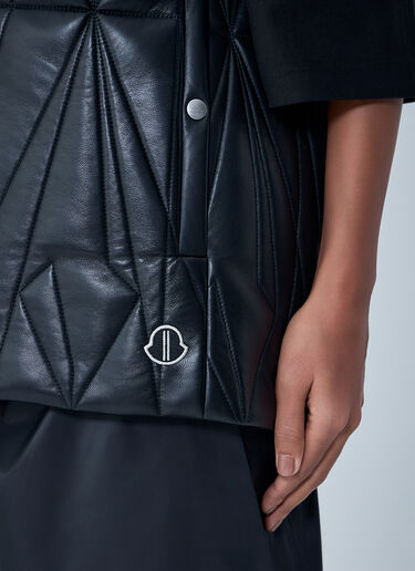 Moncler x Rick Owens Geocamo Flight Leather Hooded Gilet Black mcs0363008