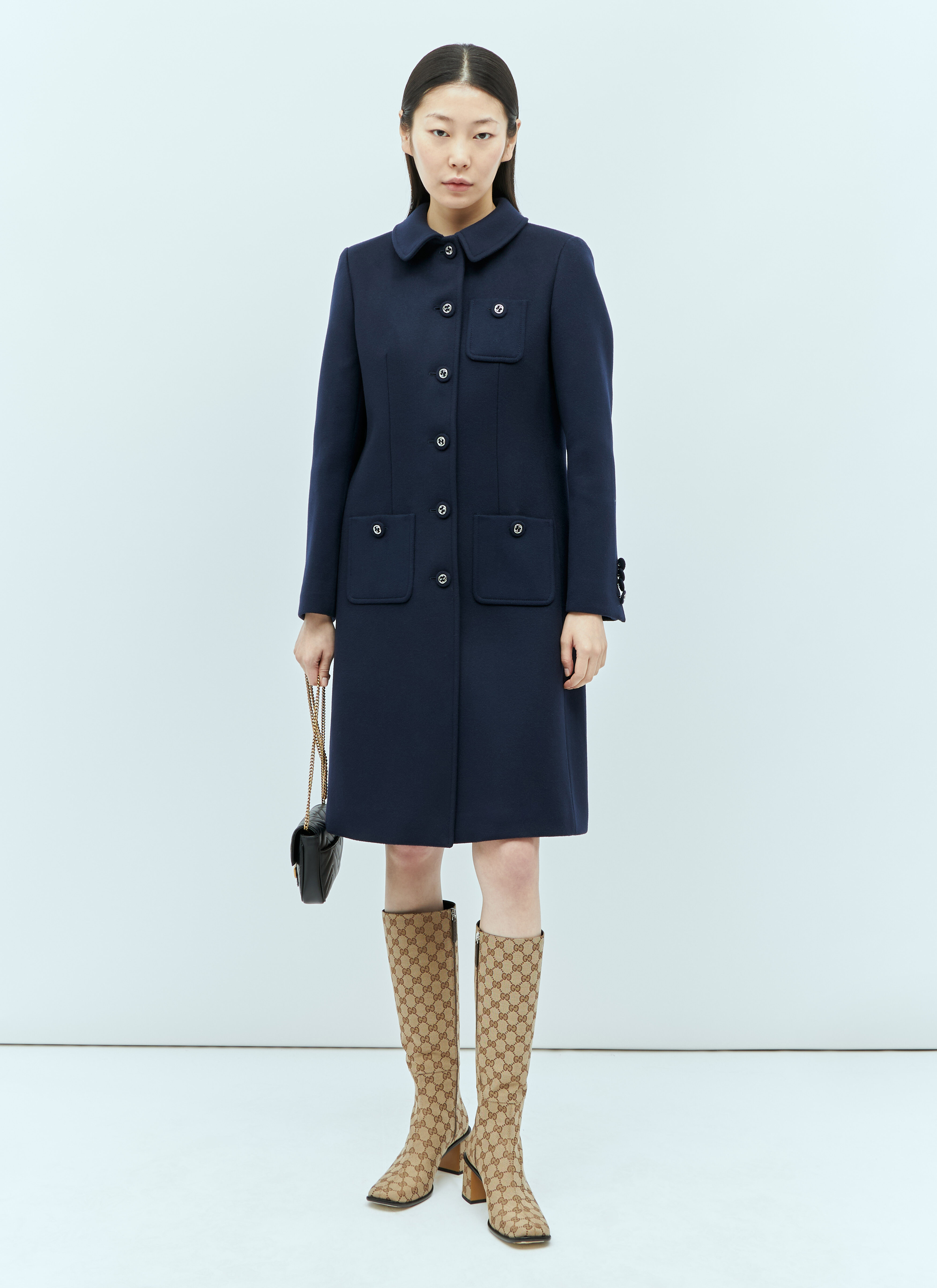 Gucci navy coat deals