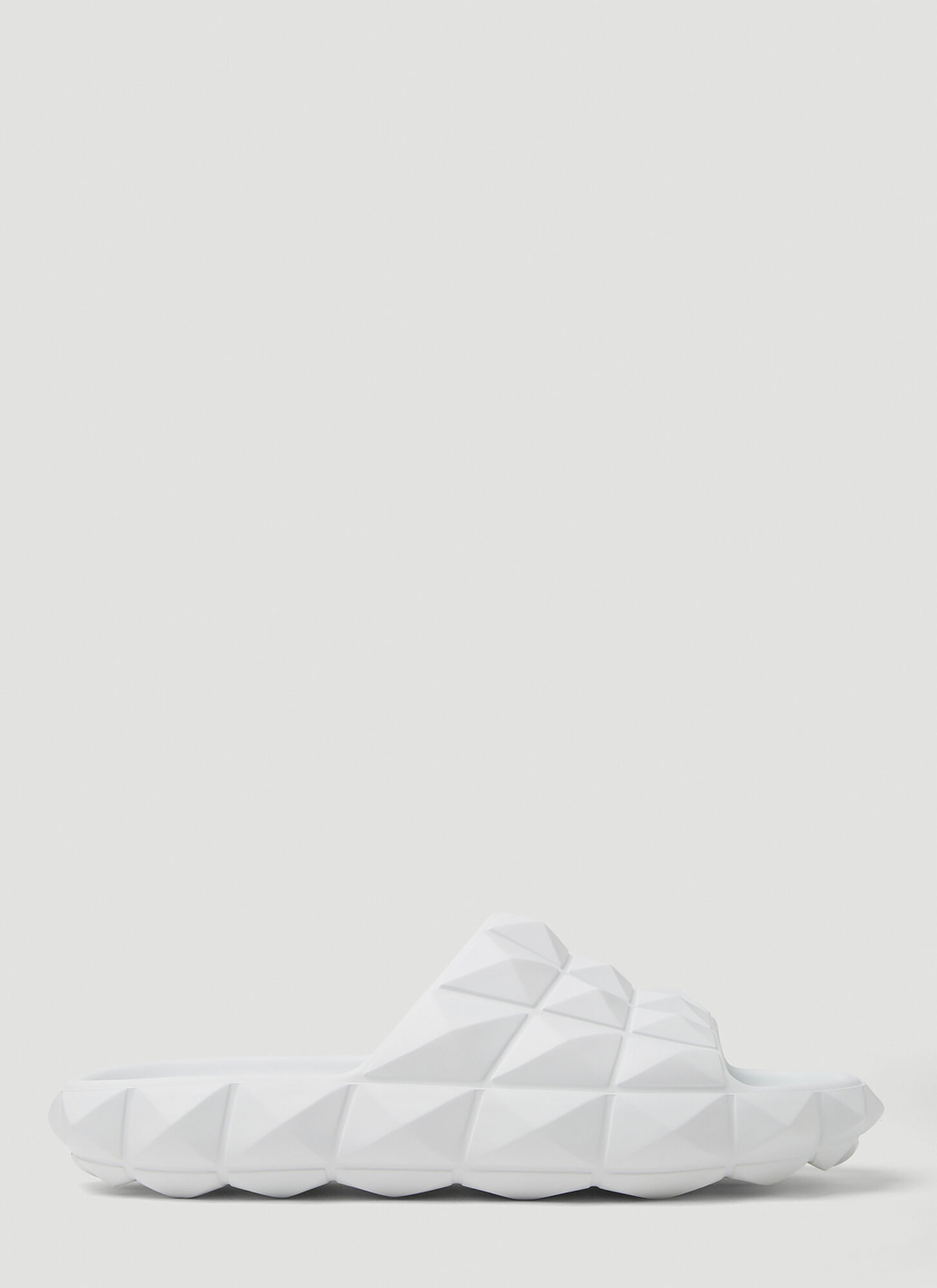 Valentino Men's V Logo Rockstud Pool Slides In White