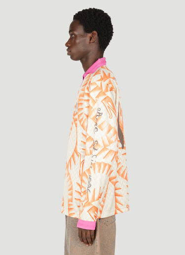 Acne Studios Graphic Print Long Sleeve T-Shirt Orange acn0154018