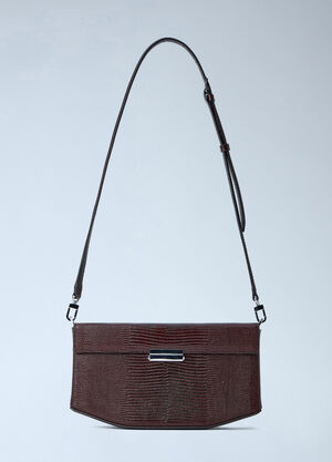 Toteme Clip Lizard-Embossed Shoulder Bag Brown tot0265085