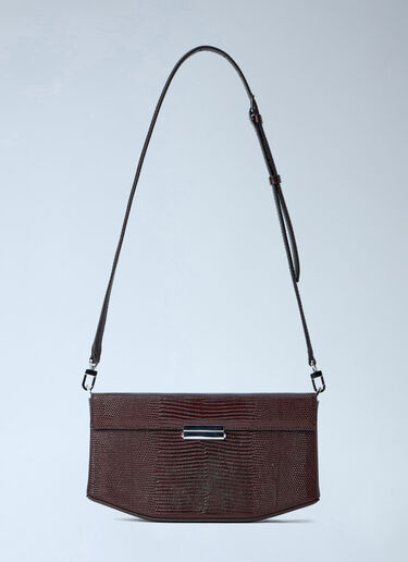 LN-CC® - Toteme: Clip Lizard-Embossed Shoulder Bag - Brown Toteme Clip Lizard-Embossed Shoulder Bag Brown tot0265085