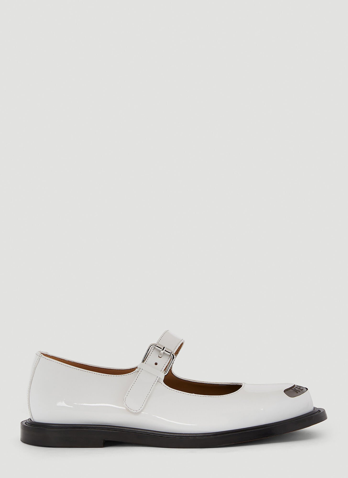 Shop Kenzo Smile Mary Janes In White