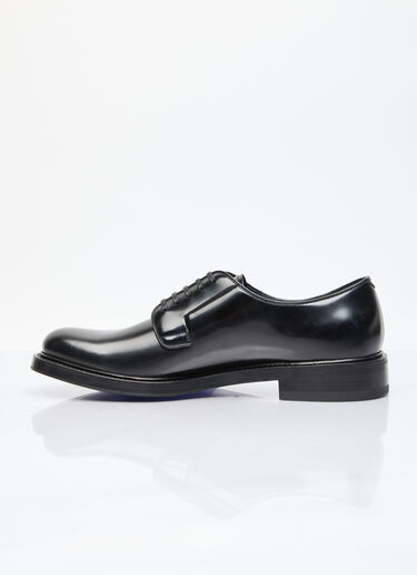 Prada Brushed Leather Lace-Up Shoes Black pra0155020