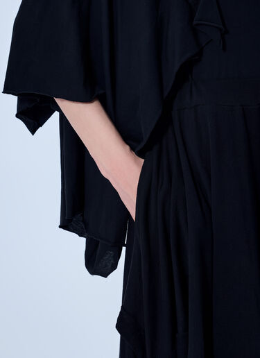 LN-CC® - Yohji Yamamoto: Draped Handkerchief Skirt - Black Yohji Yamamoto Draped Handkerchief Skirt Black yoy0263024