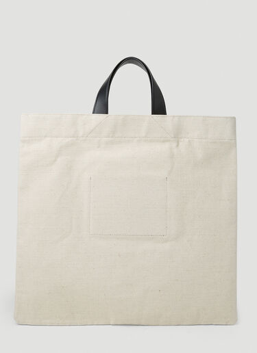 Jil Sander Square Logo Tote Bag White jil0251032