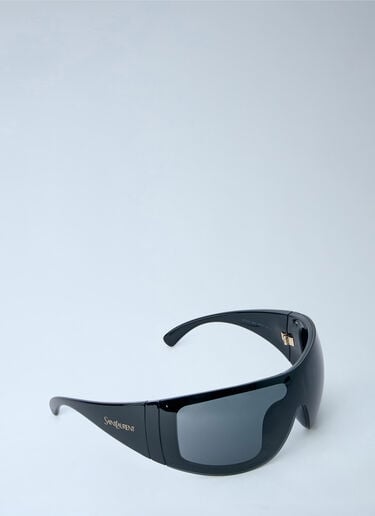 LN-CC® - Saint Laurent: Wraparound Shield Sunglasses - Black Saint Laurent Wraparound Shield Sunglasses Black sla0264032
