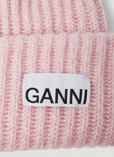 GANNI Classic Beanie Hat Pink gan0250050