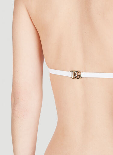 Dolce & Gabbana Logo Plaque Triangle Bikini White dol0249054
