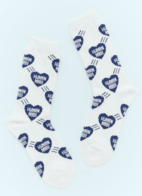 Human Made Heart Logo Jacquard Socks Khaki hmd0152006