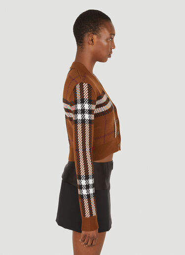 Burberry Checked Cardigan Brown bur0251016