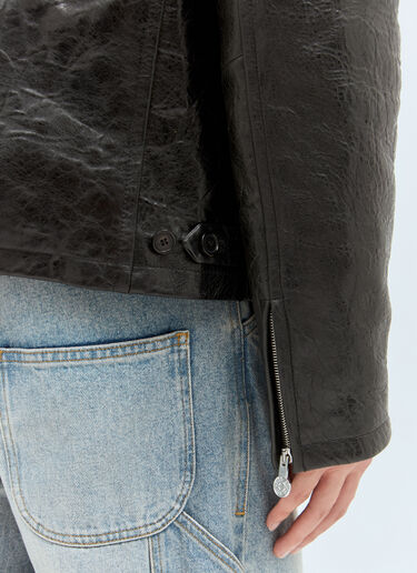 Acne Studios Leather Zip-Up Jacket Black acn0157007