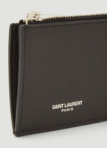 Saint Laurent Fragments Zipped Card Holder Black sla0241050