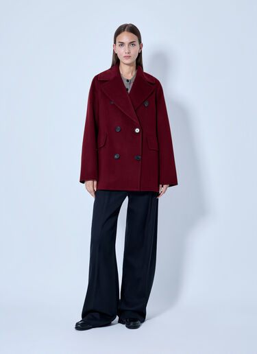 LN-CC® - Max Mara: Double-Breasted Wool Coat - Bordeaux Max Mara Double-Breasted Wool Coat Bordeaux max0266097