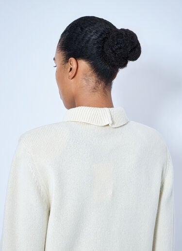 LN-CC® - RÓHE: Statement Shoulder Cropped Turtleneck - Cream RÓHE Statement Shoulder Cropped Turtleneck Cream roe0265015