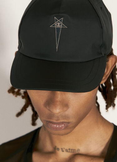 Rick Owens x Champion Nylon Baseball Cap Black roc0157009