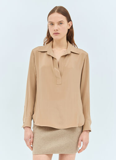 Max Mara Silk Crêpe de Chine Shirt Beige max0258008