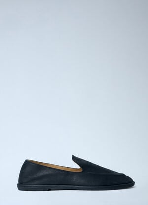 The Row Leather Slip-On Loafers Black row0263019