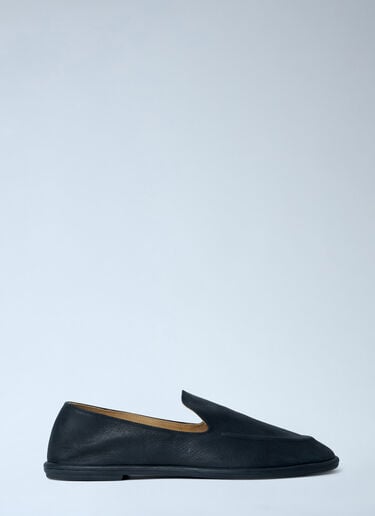 The Row Leather Slip-On Loafers Black row0263019