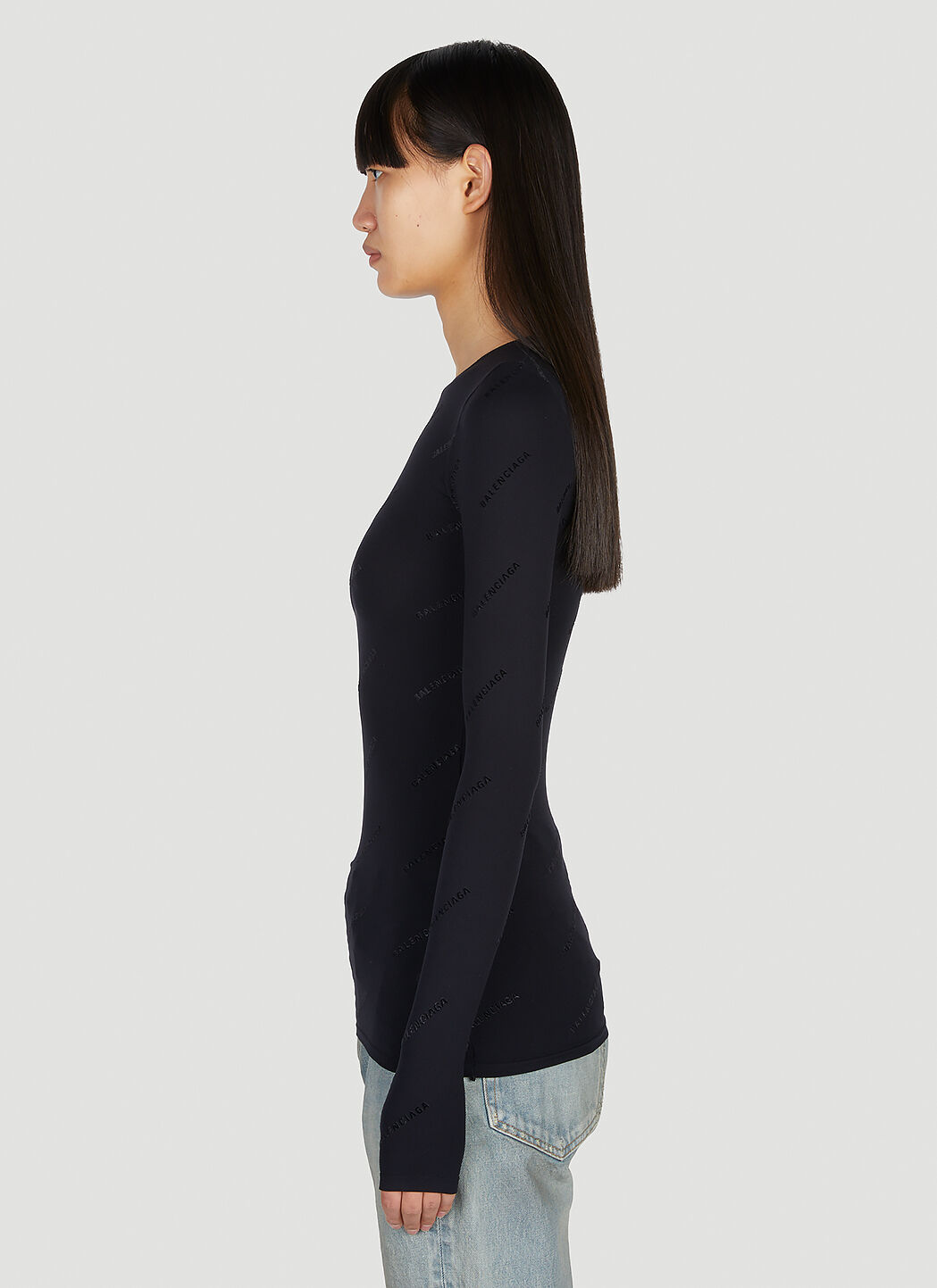 Logo Print Long Sleeve Top