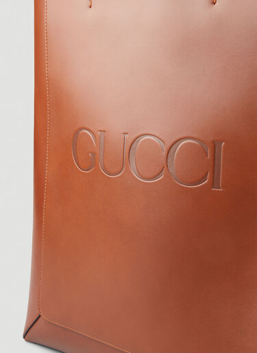 Gucci 로고 엠보싱 토트 백 브라운 guc0247227