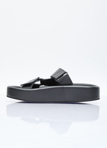 MM6 Maison Margiela Webbing Slip-On Platform Sandals Black mmm0255033