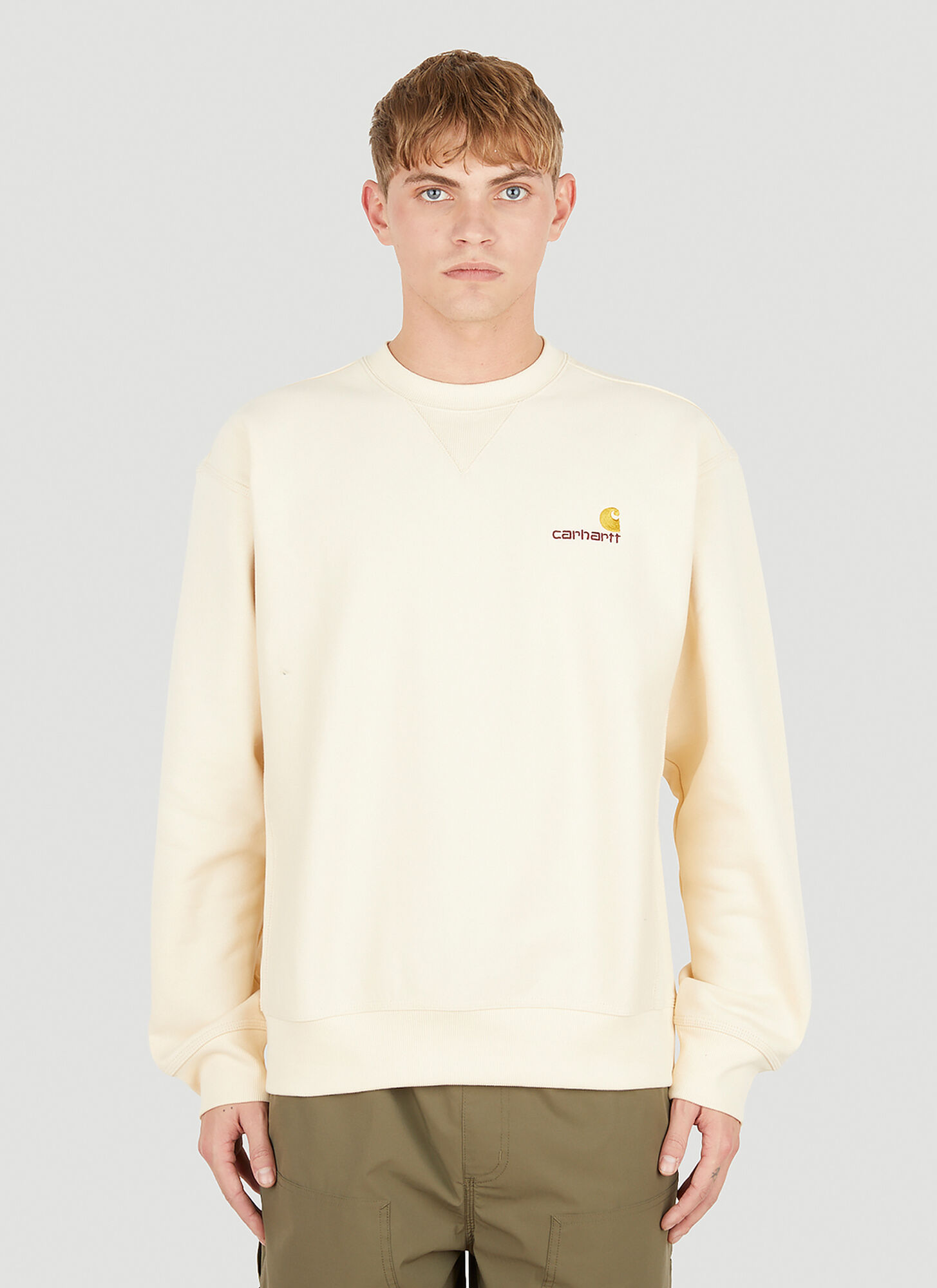 Shop Carhartt American Script Sweatshirt In Cream