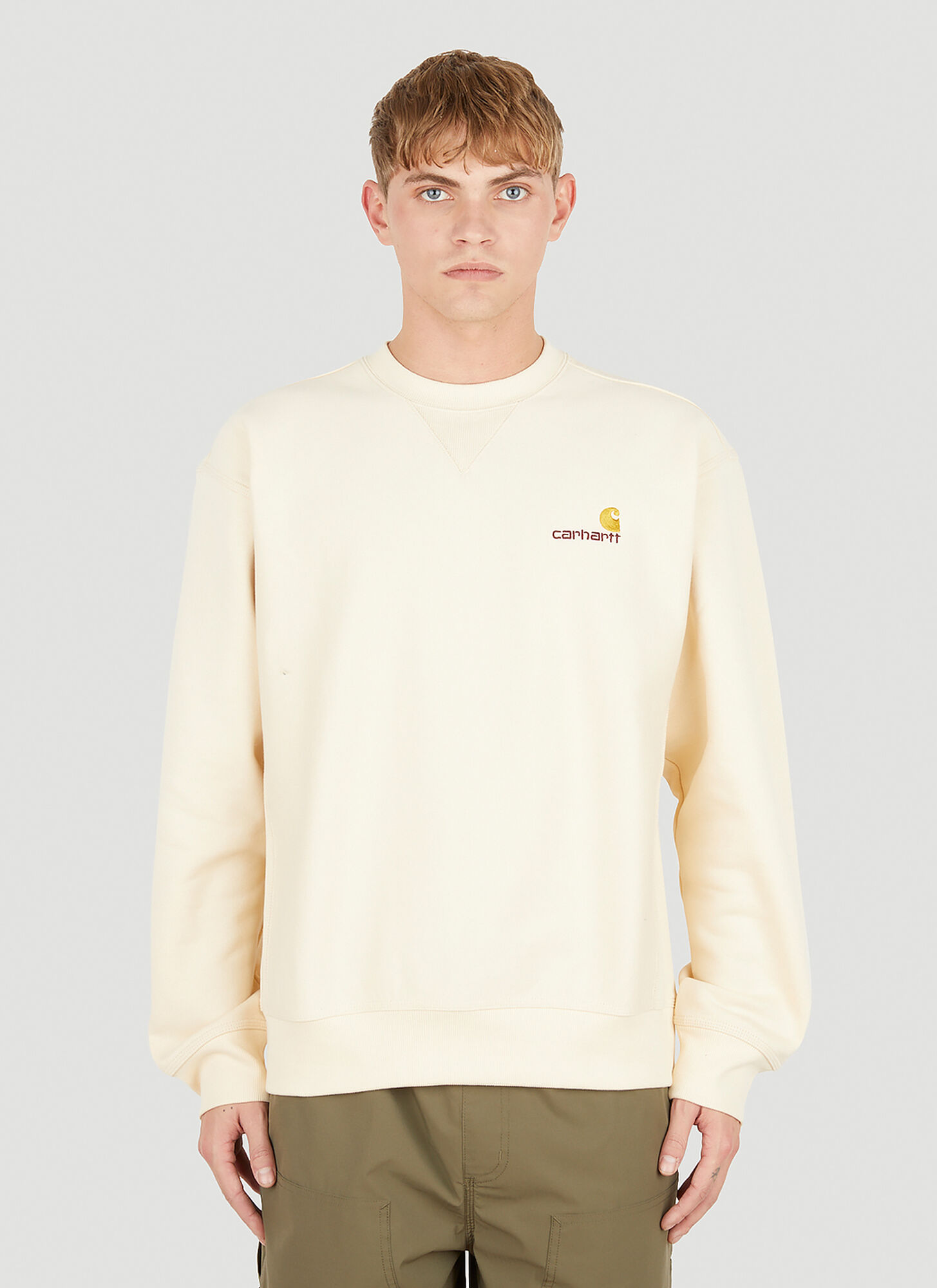 Carhartt American Script Sweatshirt In Cream