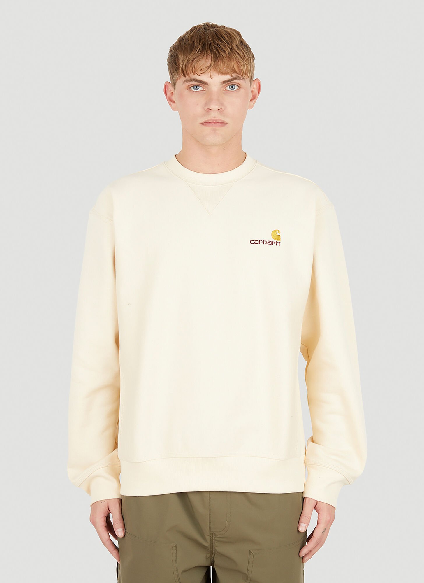 Shop Carhartt American Script Sweatshirt In Cream