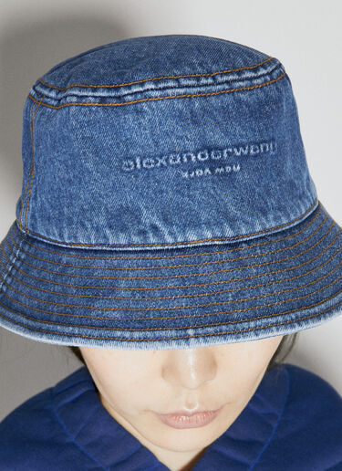 Alexander Wang Embossed Denim Bucket Hat Blue awg0254015