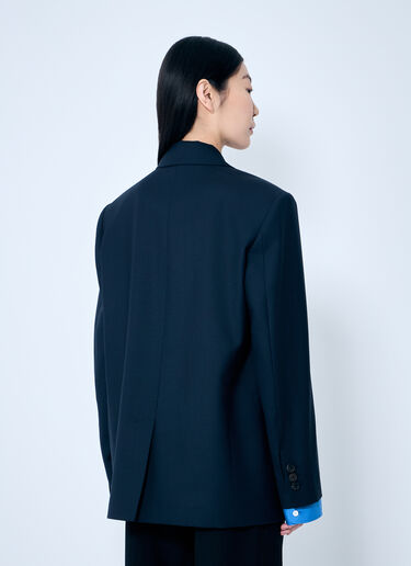 Miu Miu Single-Breasted Gabardine Blazer Blue miu0259007