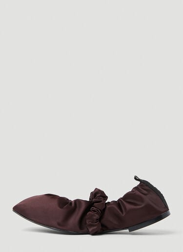 GANNI Scrunchie Ballerina Flats Brown gan0253020