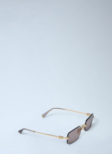 Rectangular Rimless Sunglasses Miu Miu Rectangular Rimless Sunglasses Gold lmu0262008