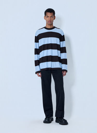 Bottega Veneta Striped Long Sleeve T-Shirt Blue bov0164012