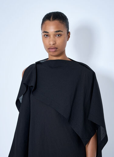 Issey Miyake All Squares Asymmetric Draped Midi Dress Black ism0264013