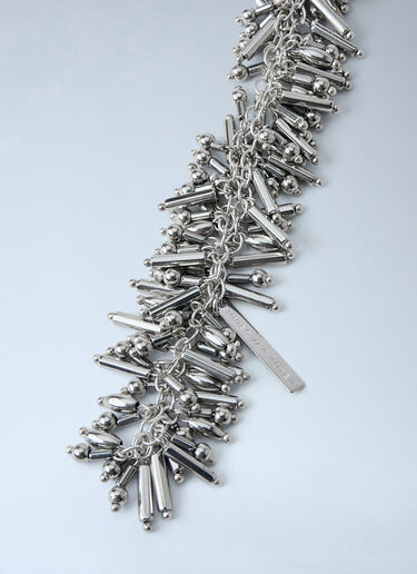 Dries Van Noten Embellished Metal Fringe Necklace Silver dvn0263014